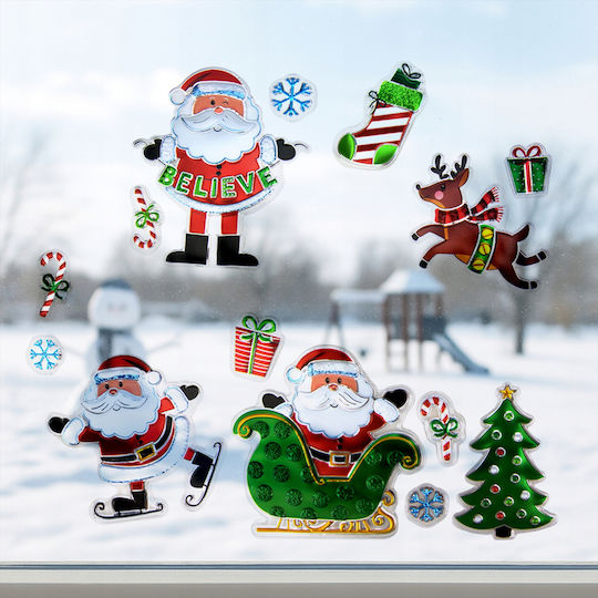 3d Christmas Window Stickers Mix Decoration Vergionic