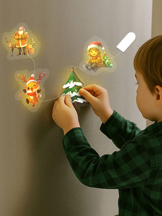 Vergionic Weihnachtsaufkleber für Fenster mit LED-Leuchten Mischpackung