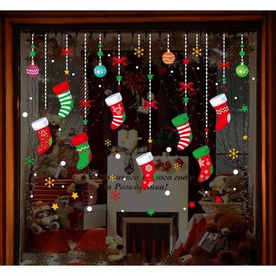 Ecarla Christmas Colorful Window Stickers 2 Sheets 30x45cm Nkd24