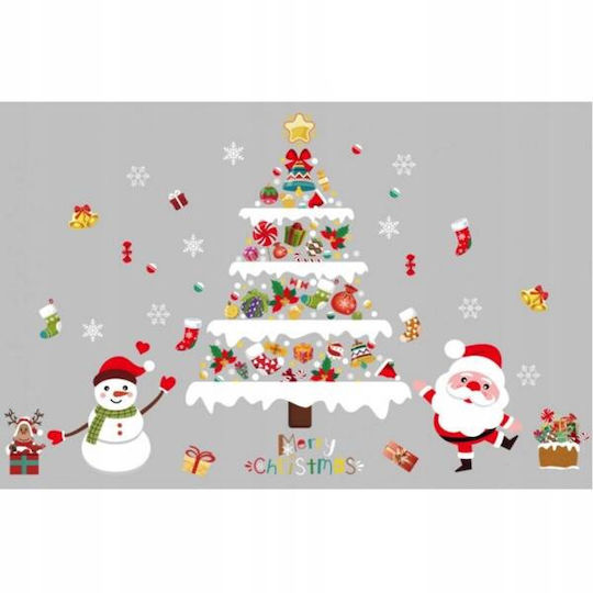 Ecarla Weihnachtsaufkleber Bunte Fensteraufkleber 2 Stücke 90x30cm Nkd23