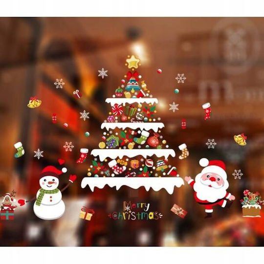 Ecarla Weihnachtsaufkleber Bunte Fensteraufkleber 2 Stücke 90x30cm Nkd23