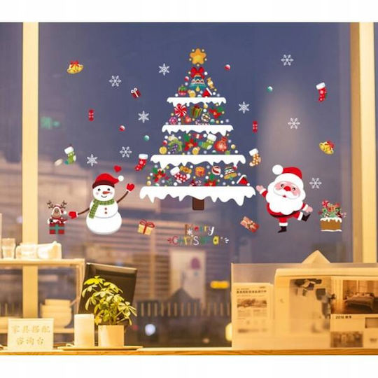 Ecarla Weihnachtsaufkleber Bunte Fensteraufkleber 2 Stücke 90x30cm Nkd23