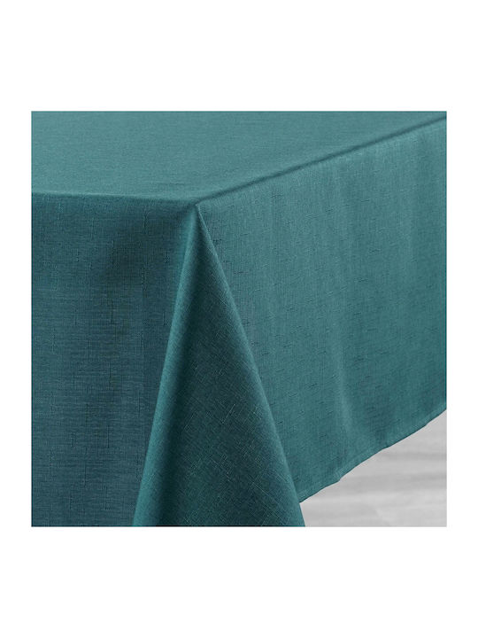 Douceur d'Intérieur Newton Stain Resistant Petrol Blue Tablecloth 140x250cm