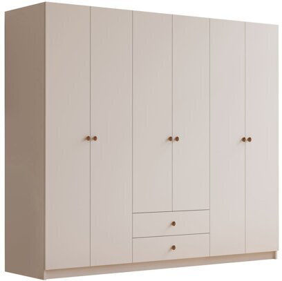 Kailua 2774 Εξάφυλλη Ντουλάπα με Καθρέπτη 180x45x180cm Ματ Άσπρο Kailua 2774 Εξάφυλλη Ντουλάπα με Καθρέπτη 180x45x180cm Ματ Άσπρο