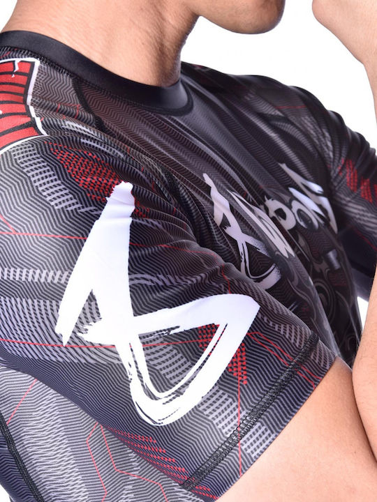 8 Weapons Men's Short Sleeve Shirt 8300022-3-BKRE for Jiu-Jitsu Black