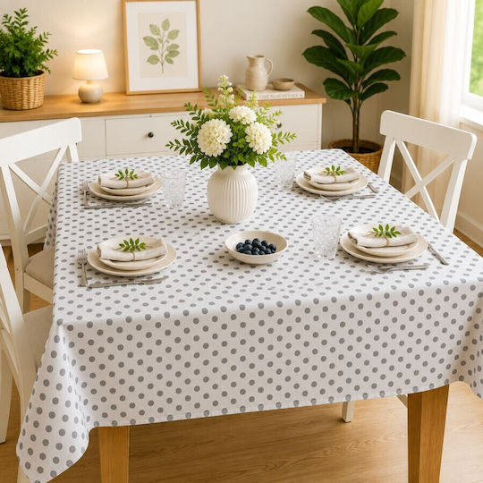 Pucioasa Τραπεζομάντηλο Grey Dots 120x160εκ.