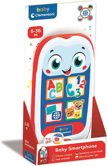 Baby Clementoni Talking Smartphone Phone Toy with Sounds for 6+ Months