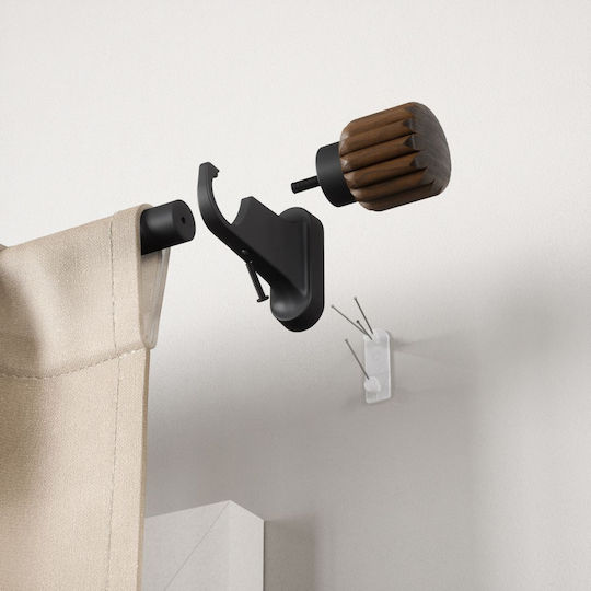 Umbra Extendable Metallic Curtain Pole Evie Single 107-305cm Black/Walnut