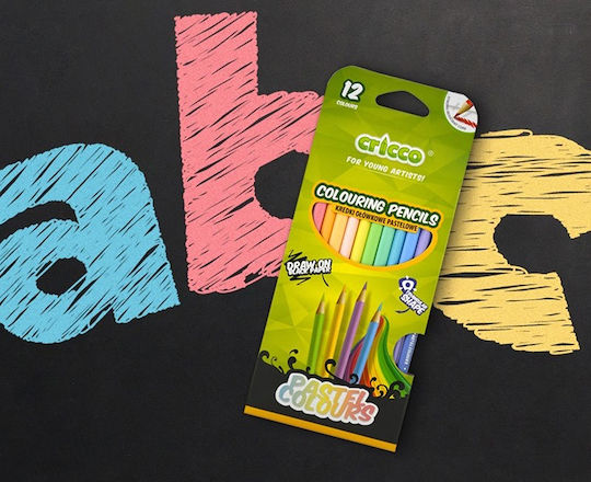 Cricco Triangular Pastel Crayons 12 Colors Cr324k12