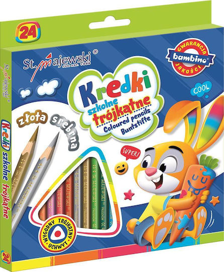 Bambino Triangular School Pencils 24 Colors St-kxx-p24x-080-stxx-st
