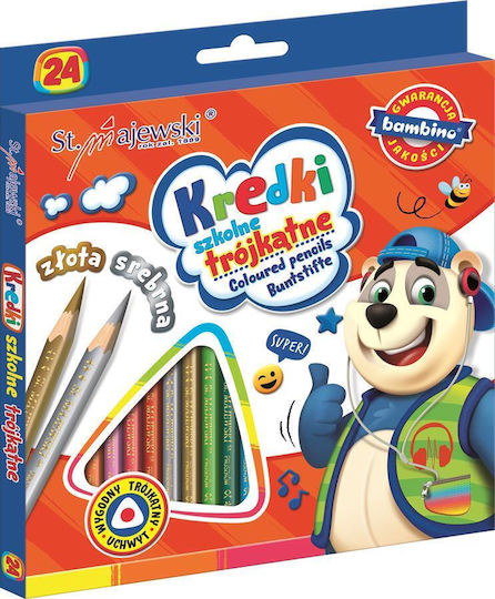 Bambino Triangular School Pencils 24 Colors St-kxx-p24x-080-stxx-st