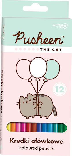 Creioane Colorate Triunghiulare 12 Culori Pusheen