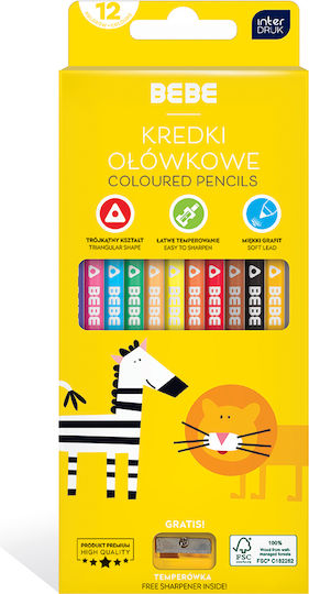 Bb Kids Interdruk 12 Цветни Молива С Точилка