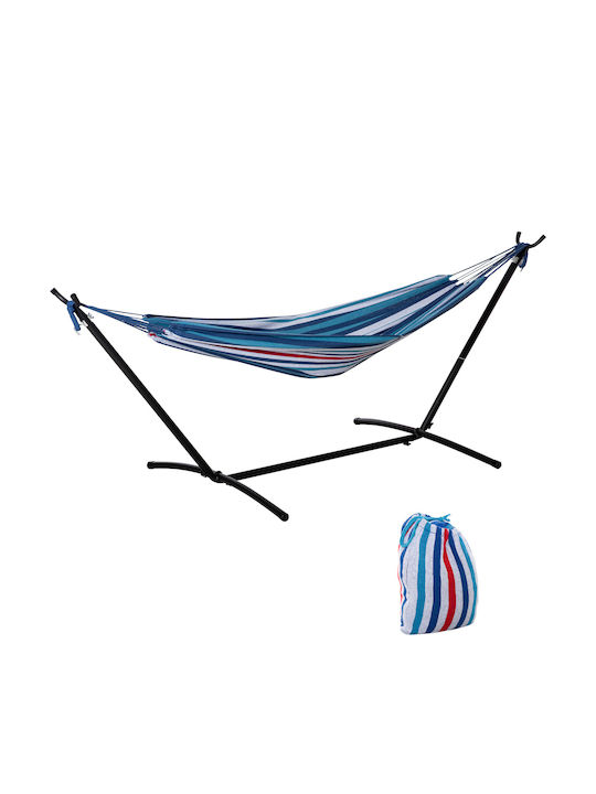 Outsunny Hängematte Stoff mit Gestell Weiße 310x117x105cm