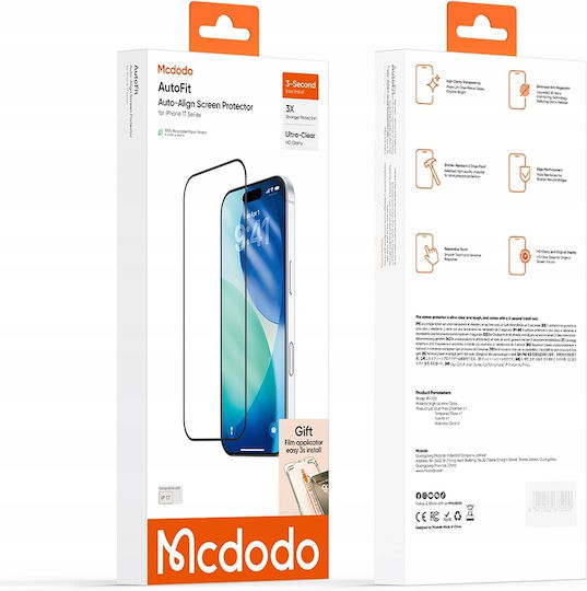 Mcdodo Auto-fit Gehärtetes Glas Starker Displayschutzfolien Case Apple iPhone 17
