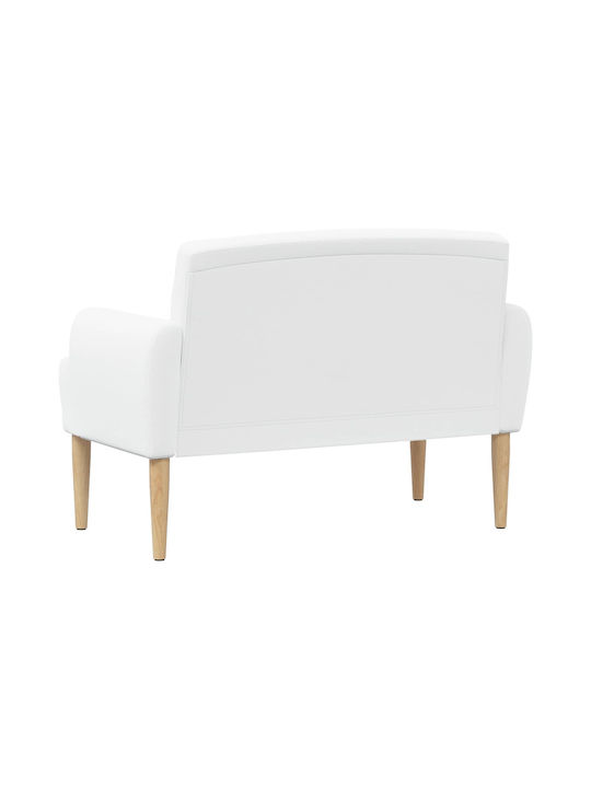 Двуместен Диван Бял 116x67x80см