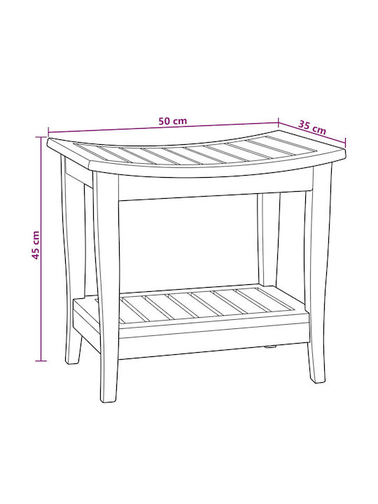 vidaXL Επιδαπέδια Ραφιέρα Μπάνιου Ξύλινη 50x35x45cm Καφέ