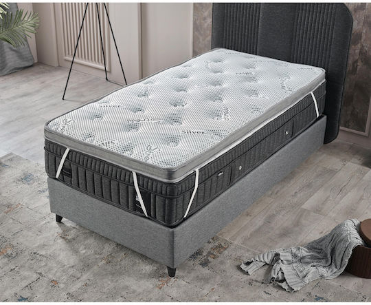 SteweHome Mattress Topper Single Foam with Removable Cover and Straps 90x190x8cm