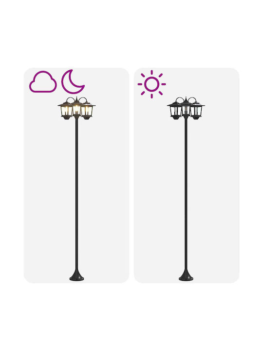 vidaXL Außenstehlampe Beitrag LED für Außenbereich mit Warmes Weiß Licht Schwarz