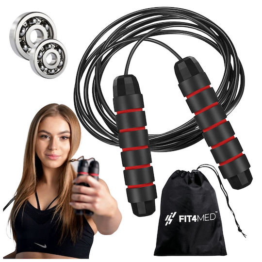 Fit4med Crossfit Stahl Springseil mit Kugellagern