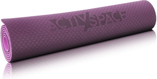 Activ Space Στρώμα Γυμναστικής Yoga Ροζ (183x61cm)