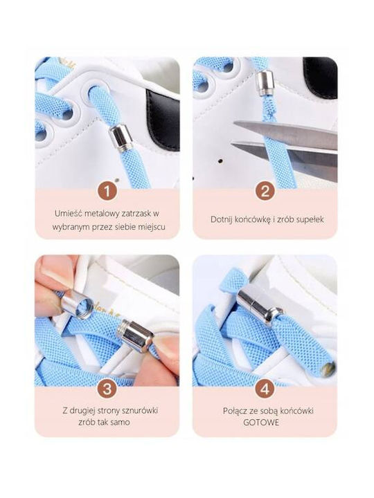 Ecarla Elastic No-tie Shoelaces Blue Sdb01n 2pcs