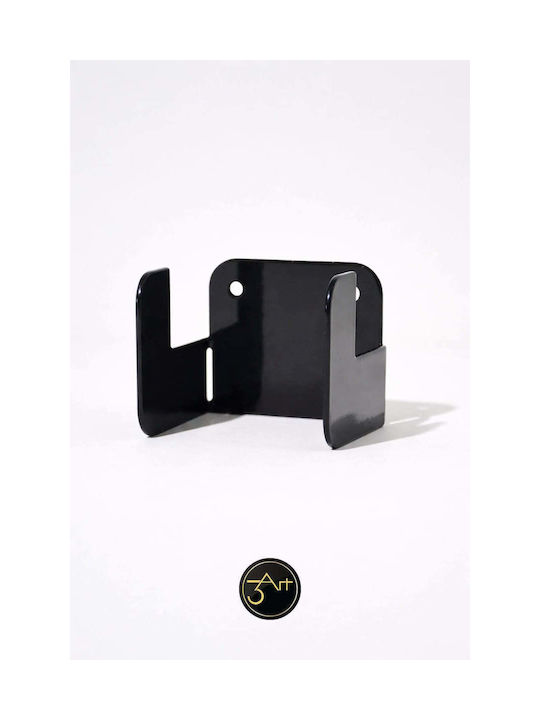SteweHome Metal Wall Hanger 2 Hooks Black 6x6cm 3 Pieces