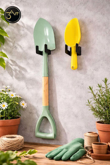 SteweHome Metal Wall Hanger 2 Hooks Black 6x6cm 3 Pieces