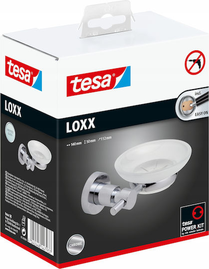 Tesa Επιτοίχια Σαπουνοθήκη Γυάλινη Λευκή 4042448447937