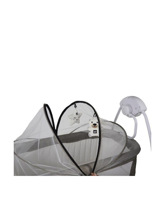 SteweHome Cradle with Mattress and Wheels Grey