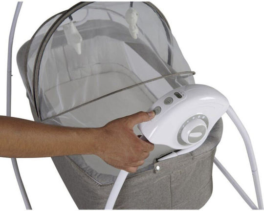 SteweHome Babywiege mit Matratze und Rädern Grau