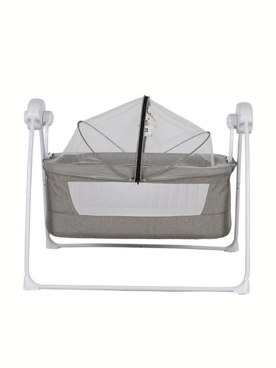 SteweHome Cradle with Mattress and Wheels Grey