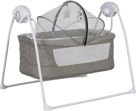 SteweHome Babywiege mit Matratze und Rädern Grau