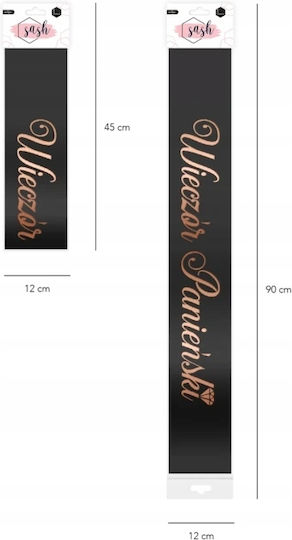 Bachelorette Sash Black Rose Gold 160cm