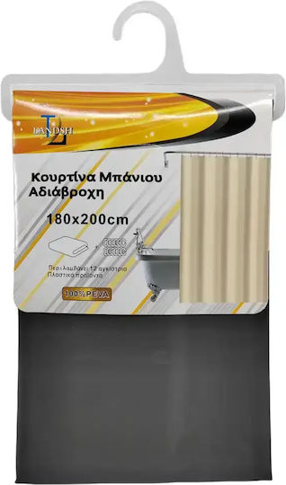 Landsh Κουρτίνα 180x200cm Μαύρη 009-YL-12617-6