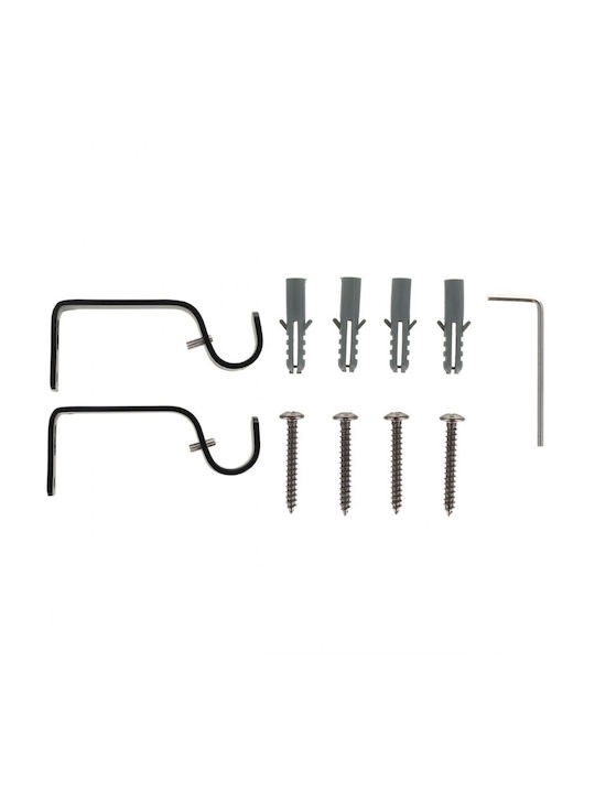 Atmosphera Metallisches Vorhangstange Einzeln 120-210cm Schwarz