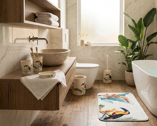 Parris Home Badezimmerzubehör-Set Kunststoff Weiß 6 Stück