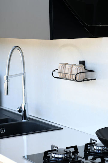 SteweHome Επιτοίχια με Αυτοκόλλητο Inox Μαύρη SteweHome Επιτοίχια με Αυτοκόλλητο Inox Μαύρη