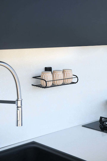 SteweHome Suport De Perete Cu Autocolant Inox Negru