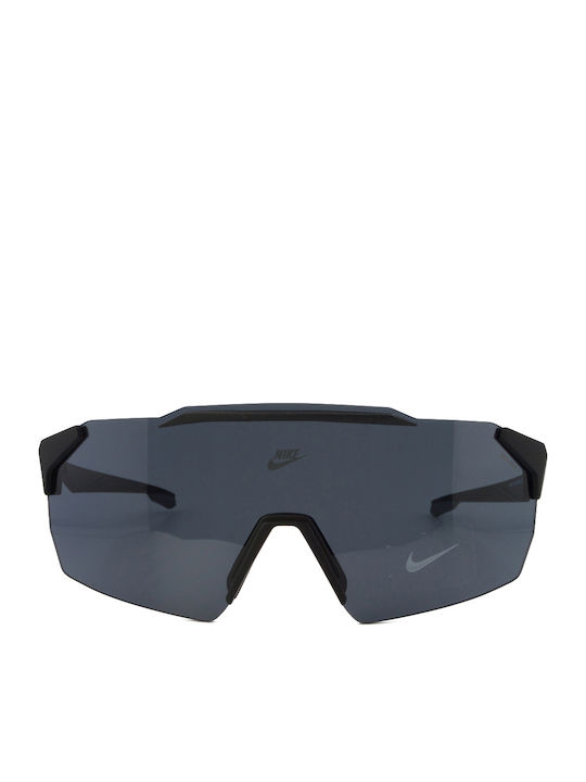 Nike Limitless Shield Unisex Sunglasses with Black Metallic Frame and Black Mirror Lens