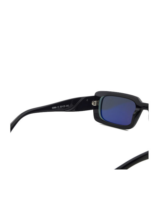 Urban Owl Women’s Sunglasses with Black Horn-Rimmed Frame and Black Lens DONNA-C1