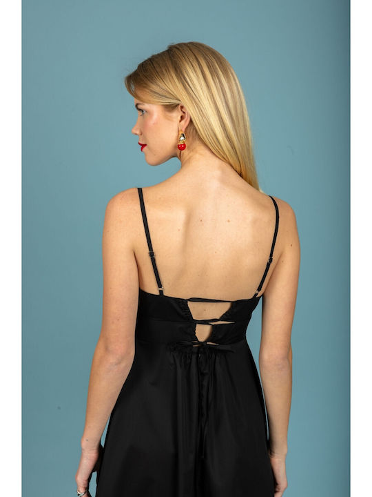 Rochie De Vară Midi De Seară Neagră