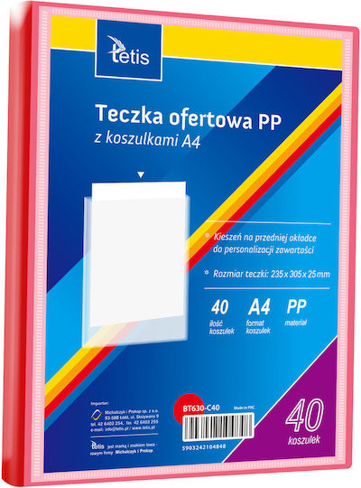 Pp Presentation Folder 40 Sleeves A4 Red