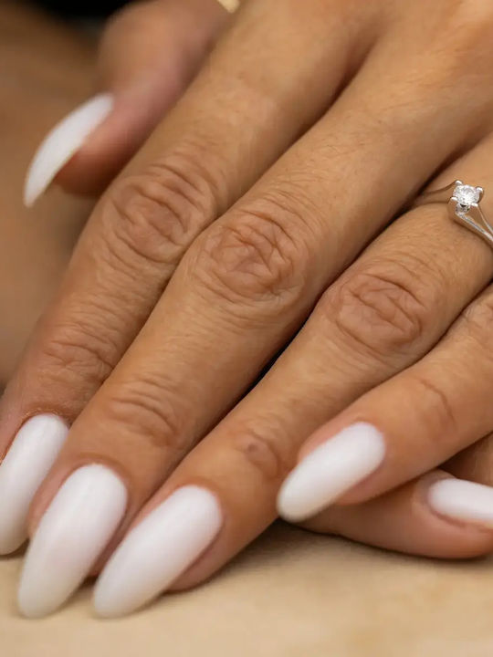 Einzelner Steinring aus Weißgold 18K mit Diamant