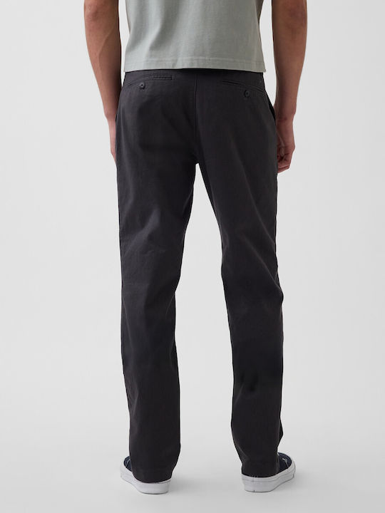 Men's Trousers with Straight Leg Style Black
