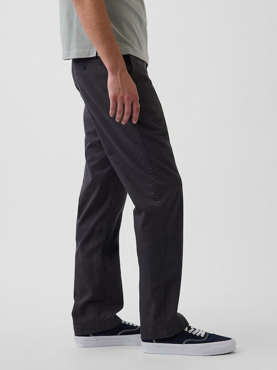 Men's Trousers with Straight Leg Style Black