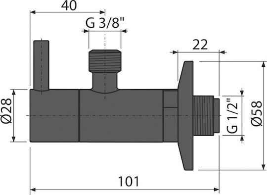 Ъглов Кран 1 2"×3 8" Филтър Матиран Черен Метален Стенен Монтаж