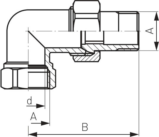 Brass Angled Coupling 1-2"