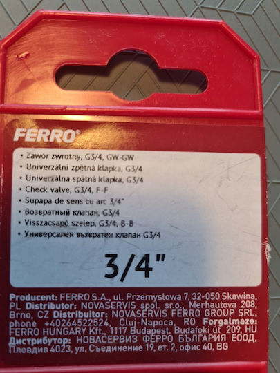 3-4" Check Valve
