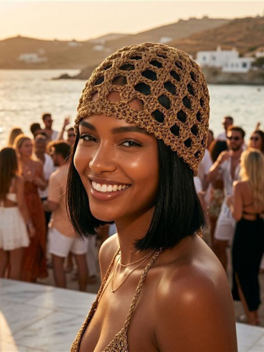 Unisex Beanie Strickmütze Braun
